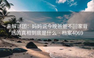 未解谜团：妈妈说今晚爸爸不回家背后的真相到底是什么 · 档案4069