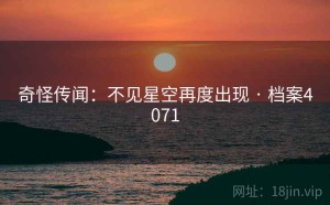 奇怪传闻：不见星空再度出现 · 档案4071