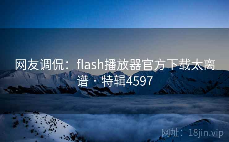 网友调侃：flash播放器官方下载太离谱 · 特辑4597